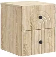 vidaXL Wandmontierter Nachttisch Sonoma-Eiche 33 x 34,5 x 40 cm