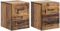 vidaXL Wandmontierter Nachttisch 2 stk. Altholz 34,5 x 33 x 40 cm