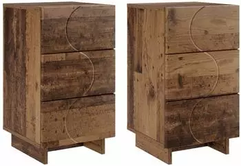 vidaXL Nachttisch 2er-Set Altholz-Optik 33,5x34,5x60cm