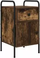 vidaXL Nachttisch Ger&auml;ucherte Eiche 35 x 36,5 x 61 cm Holzwerkstoff