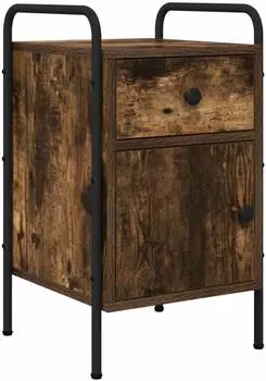 vidaXL Nachttisch ger&auml;ucherte Eiche 35x36,5x61cm Holzwerkstoff (8007651)