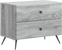 Vidaxl Bedside Cabinet Grey Sonoma 62 X 34.5 X 47.5 Cm Engineered Wood