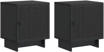 vidaXL Nachttisch 2er-Set schwarz 43x34,5x50cm Holzwerkstoff (893878)