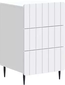 vidaXL Nachttisch mit Schublade, wei&szlig;, 43x41x68cm, Holzwerkstoff (894325)