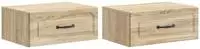 vidaXL Wandmontierter Nachttisch 2 Stk. Sonoma-Eiche 49 x 34,5 x 20 cm