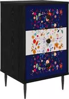 vidaXL Nachttisch MAINZ Schwarz Eichen-Optik 36 x 33 x 61 cm