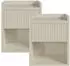 en.casa Nand Nachttisch 2er-Set, 1 Schublade, 1 Fach, 55x45x39cm, sandfarben