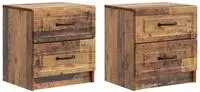 vidaXL Nachttisch 2 Stk. Altholz 43 x 34,5 x 44,5 cm Holzwerkstoff