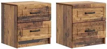 vidaXL Nachttisch 2er-Set Altholz 43x34,5x44,5cm (895692)