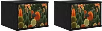 vidaXL ZAANDAM Wandmontiertes Nachttischchen 2er-Set, schwarze Eiche (8007476)