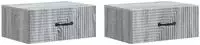 vidaXL Wandmontierter Nachttisch 2 Stk. Sonoma-Grau 49 x 34,5 x 20 cm