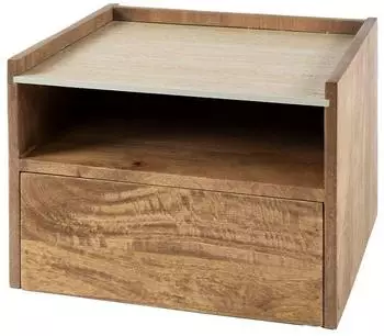 Kawola NORYN XL Nachttisch h&auml;ngend, Mangoholz massiv, 1 Schublade