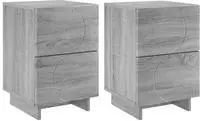 vidaXL Nachttisch 2 stk. Sonoma-Grau 33,5 x 34,5 x 50 cm Holzwerkstoff