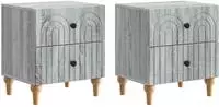 vidaXL Nachttisch 2 stk. Graues Sonoma 43 x 34,5 x 48 cm Holzwerkstoff