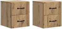 vidaXL Wandmontierter Nachttisch 2 stk. Artisan-Eiche