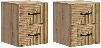 vidaXL Hängender Nachttisch 2er-Set, Artisan-Eiche (898654)