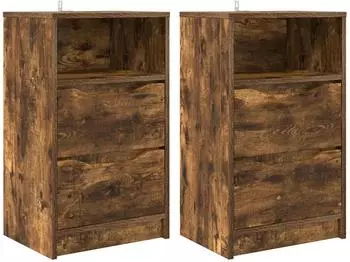 vidaXL Nachttisch 2er-Set Räuchereiche 40x30x46,7cm (888918)