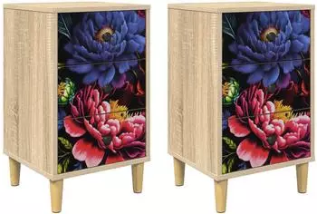 vidaXL Nachttisch KIEL 2er-Set Sonoma-Eiche 36x33x60cm (8007298)