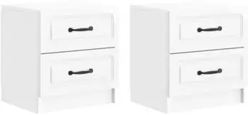 vidaXL Nachttisch 2er-Set, hochglanz weiß, 43x34,5x44,5cm (895684)