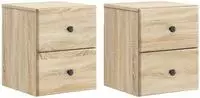 vidaXL Wandmontierter Nachttisch 2 stk. Sonoma-Eiche 34,5 x 33 x 40 cm