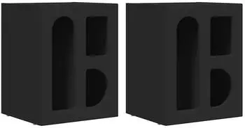 vidaXL ELST Nachttisch 2 Stk. schwarz 40x35x50cm Holzwerkstoff (891247)