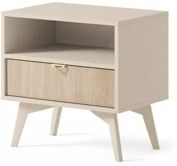 Masseno Foresta Nachttisch beige, Holzwerkstoff, 1 Schublade, 54x54x38cm (800001085896)