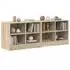 vidaXL Bettschrank 2 Stk. Sonoma-Eiche 66x33x48cm Holzwerkstoff (893725)