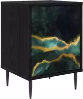 vidaXL Nachttisch WIJHE Schwarz Eichen-Optik 36 x 33 x 51 cm