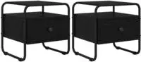 vidaXL Nachttisch 2 Stk. Schwarze Eiche 40 x 39,5 x 40 cm