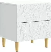 vidaXL Nachttisch Wei&szlig; 43 x 34,5 x 48 cm Holzwerkstoff