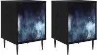 vidaXL Nachttisch RAALTE 2 stk. Schwarz Eichen-Optik 36 x 33 x 51 cm