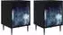 vidaXL RAALTE Nachttisch 2er-Set schwarz Eichen-Optik 36x33x51cm (8007236)