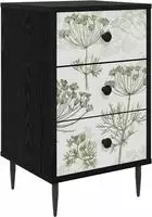 vidaXL Nachttisch GOTHA Schwarz Eichen-Optik 36 x 33 x 61 cm