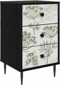 vidaXL Nachttisch GOTHA schwarz, Eichen-Optik, 36x33x61cm (8007347)