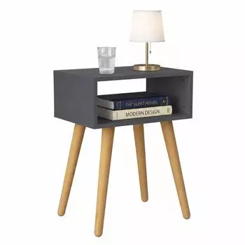 VCM Singol M Nachttisch mit Ablagefach, Holzoptik, 45x30x56cm