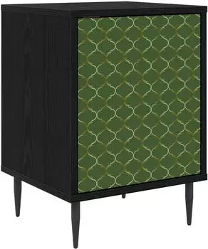 vidaXL GELEEN Nachttisch schwarz, Eichen-Optik, 36x33x51cm (8007233)
