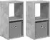 vidaXL Nachttisch 2er-Set betongrau 25,5x22x49,5cm Holzwerkstoff (8000603)