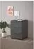 Stella Trading Santorin Nachttisch anthrazit, Glasfront, 3 Schubladen, 45x61x40cm