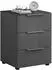 Stella Trading Santorin Nachttisch anthrazit, Glasfront, 3 Schubladen, 45x61x40cm