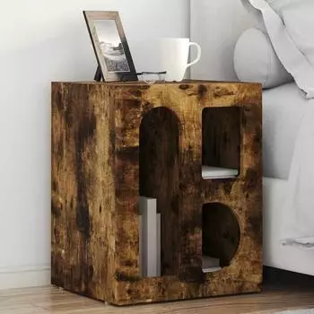 vidaXL ELST Nachttisch 2er-Set, geräucherte Eiche, 40x35x50cm (891255)