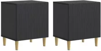 vidaXL Nachttisch 2er-Set schwarz 43x34,5x50cm Holzwerkstoff (894568)