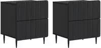 vidaXL Nachttisch 2 Stk. Schwarz 43 x 34,5 x 49,5 cm Holzwerkstoff