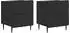vidaXL Nachttisch 2er-Set schwarz 43x34,5x49,5cm Holzwerkstoff (894298)
