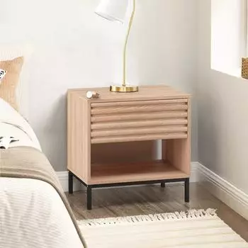 Mid.you Cecilie Nachttisch mit Schublade, Holzwerkstoff, natur (8669741)