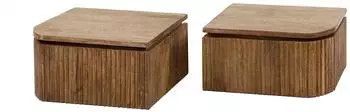 Kawola HEVE Nachttisch 2er-Set hängend, Mangoholz massiv, natur