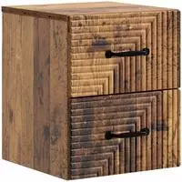 vidaXL Wandmontierter Nachttisch Altholz 34,5 x 33 x 40 cm