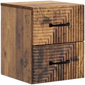 vidaXL Wandmontierter Nachttisch Altholz 34,5x33x40cm (898651)