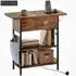 HomCom Beistelltisch 2 Ebenen mit Steckdosenleiste & USB, rustikal braun (83B-392V90RB)