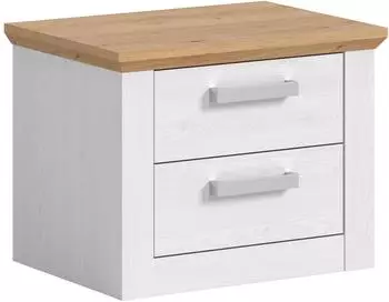 xonox.home Verona Nachttisch 2 Schubladen, sibirische Lärche/Eiche Dekor