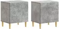 vidaXL Nachttisch 2 Stk. Betongrau 43 x 34,5 x 50 cm Holzwerkstoff